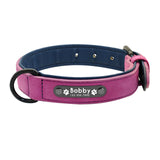 Personalized Leather Dog Collar With Custom Name Tags!